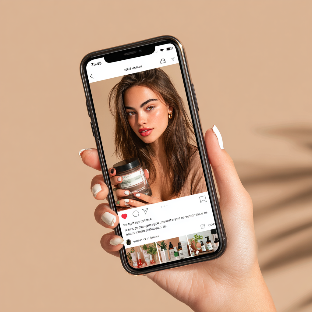 Creator reviewing beauty products