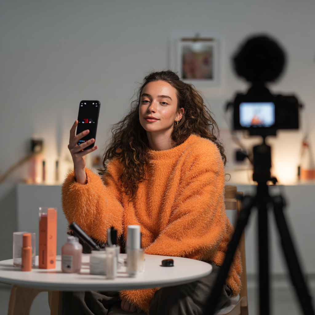 Creator filming content for brands
